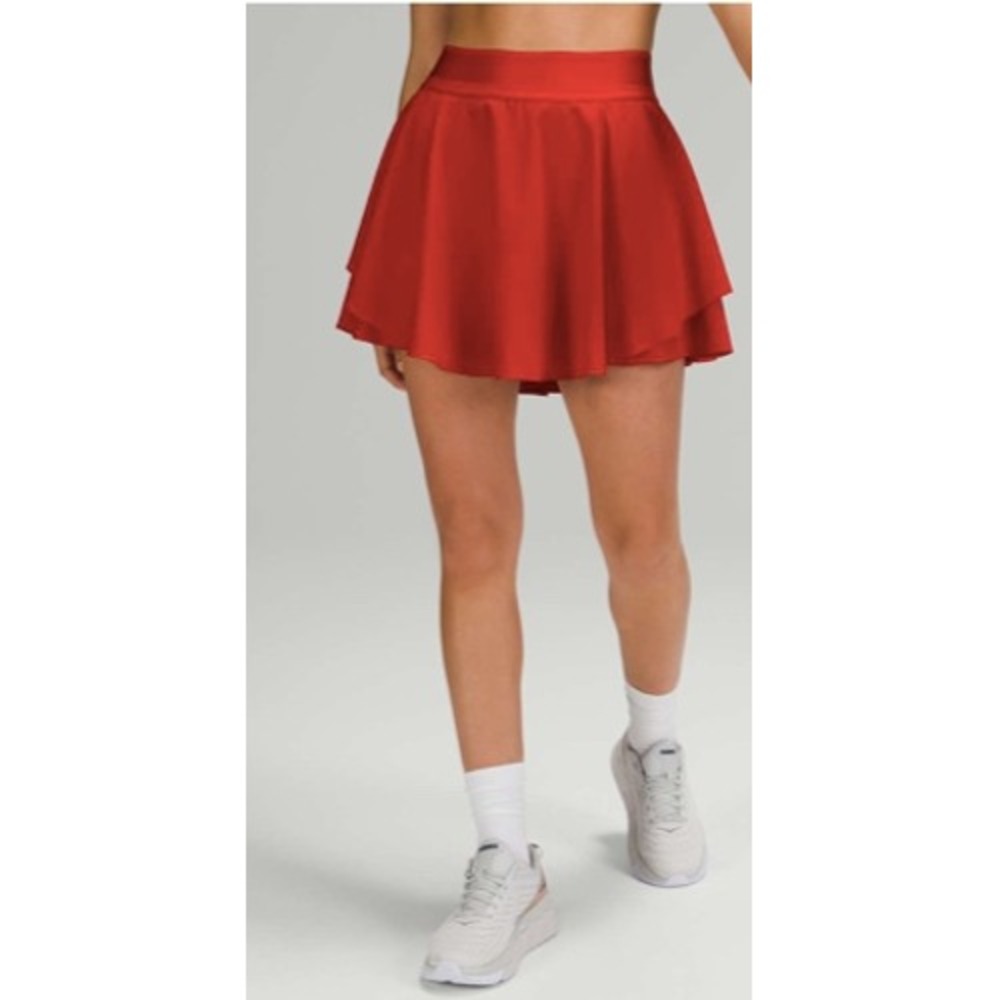 Lululemon Court Rival High Rise Skirt Skort Tall Size 4 TALL Red Athletic
